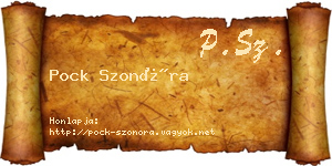 Pock Szonóra névjegykártya